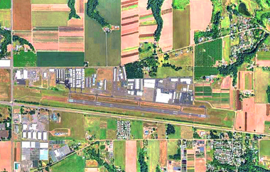 The Aurora Airport and surrounding farmland